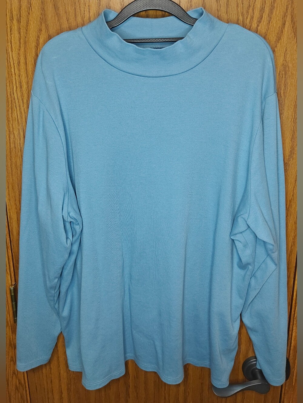 Women's Croft & Barrow Sky Blue Mock Neck Top, Size 2X